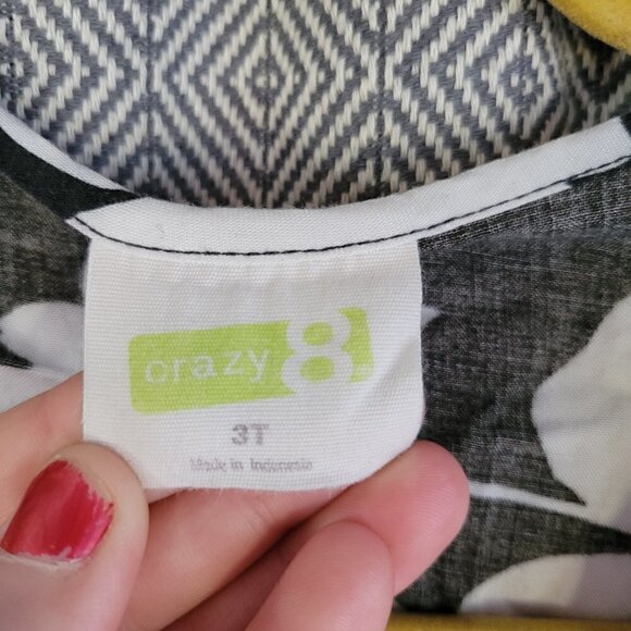 Crazy 8 Black And White Floral Romper Size 3T - Picture 8 of 13